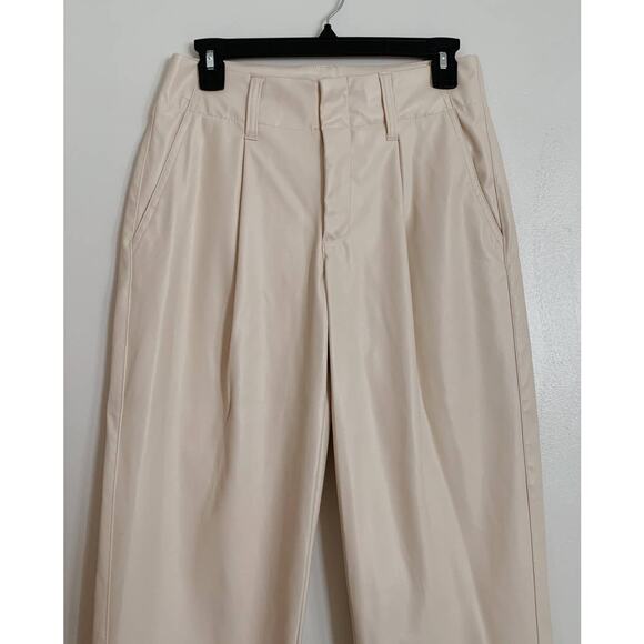 Cream Target A New Day Pleated Faux Leather Trousers 4 - Picture 2 of 4